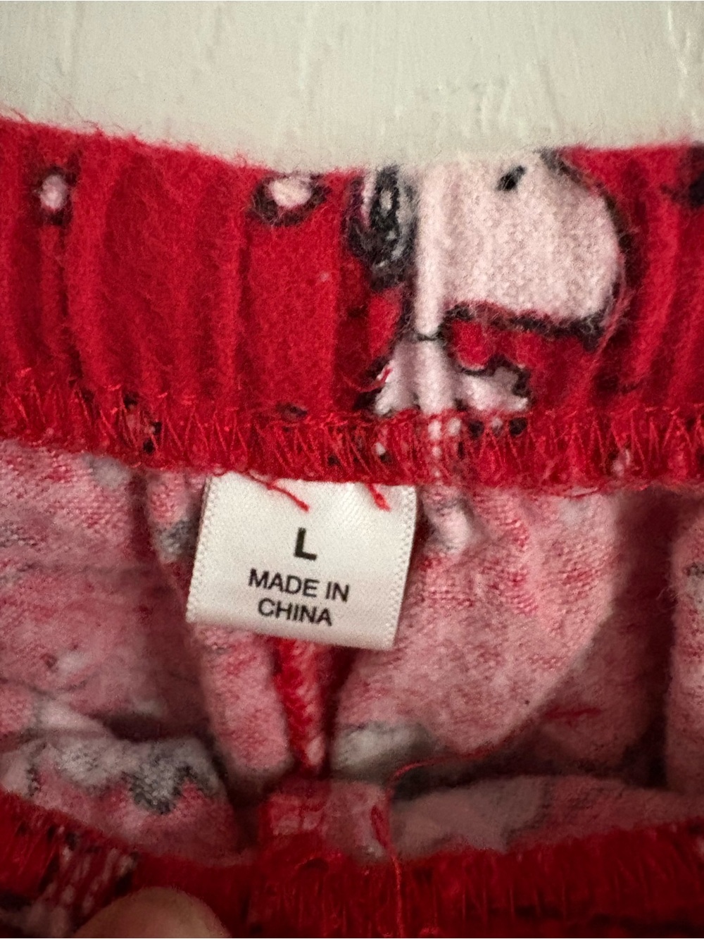 Peanuts Snoopy pajama set winter comfy cozy soft red sleepwear L - Picture 4 of 5